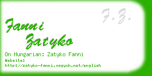 fanni zatyko business card